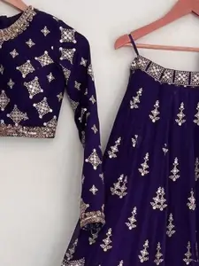 A TO Z CART Embroidered Semi-Stitched Lehenga & Unstitched Blouse With Dupatta