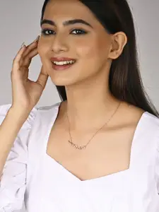 RACHIVA 925 Sterling Silver Infinity Love Trifold Hearts Zircon Rose Gold Pendant with Link Chain