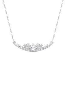 RACHIVA 925 Sterling Silver Arc Zircon Pendant with Link Chain