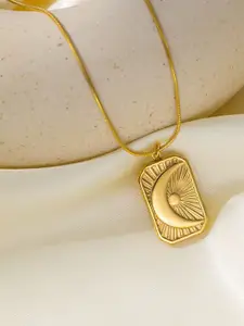 MYKI Stainless Steel Gold-Plated Quirky Pendants With Chains