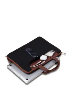 ZOUK Jet Black Men L-Zippered Laptop Sleeve