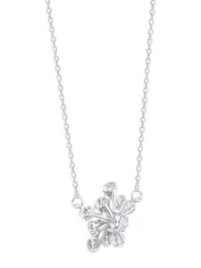 RACHIVA 925 Sterling Silver Blossom Zircon Pendant Necklace
