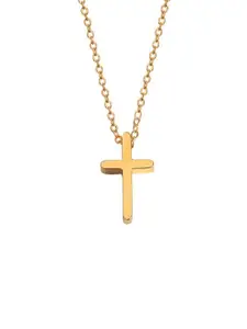 MYKI Stainless Steel Gold-Plated Quirky Pendant With Chain