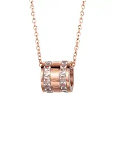MYKI Stainless Steel Rose Gold-Plated Quirky Pendants With Chains