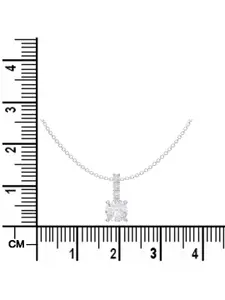 ANAYRA 925 Sterling Silver Artificial Stones Square Pendant With Chain