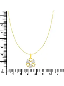 ANAYRA 925 Sterling Silver Artificial Stones Heart Shaped Pendant With Chain