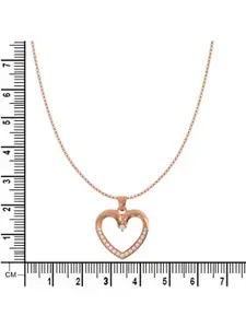 ANAYRA 925 Sterling Silver Artificial Stones Heart Shaped Pendants with Chains