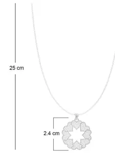 ANAYRA 925 Sterling Silver Circular Artificial Stones Pendants With Chains