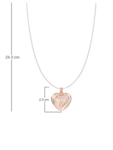 ANAYRA 925 Sterling Silver Heart Shaped Pendants with Chains