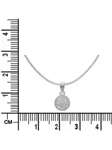 ANAYRA 925 Sterling Silver Artificial Stones Circular Pendants With Chains