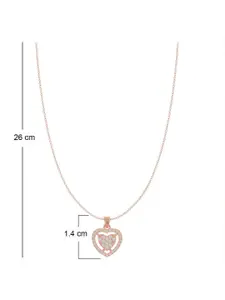 ANAYRA Sterling Silver Artificial Stones Heart Shaped Pendants With Chains