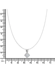 ANAYRA Sterling Silver Artificial Stones Contemporary Pendants With Chains
