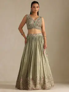 Soch Embroidered Mirror Work Ready to Wear Lehenga & Blouse With Dupatta