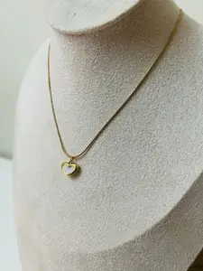 Palli Creation Gold-Plated Stainless Steel Heart Shaped Pendant With Chain