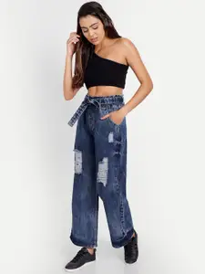 Chemistry Women Jean Wide Leg Highly Distressed High-Rise Jeans