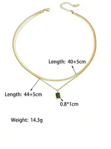 Palli Creation Gold-Plated Artificial Stone Studded Pendant With Chain