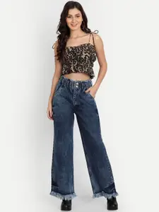 Chemistry Women Cotton Wide Leg High-Rise Light Fade Jeans