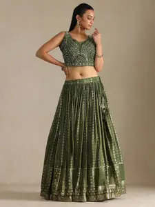 Soch Embroidered Mirror Work Ready to Wear Lehenga & Blouse With Dupatta