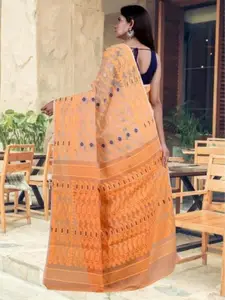 Laa Calcutta Woven Design Pure Cotton Jamdani Saree