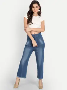 Moda Rapido Women Jean Relaxed Fit Mid-Rise Light Fade Jeans