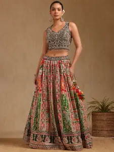 Soch Embellished Mirror Work Ready to Wear Lehenga & Blouse With Dupatta