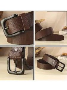 LOOPA Men Textured Leather Formal Belt