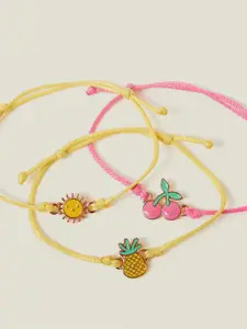 Accessorize London Girls Set Of 3 Fruit Cord Wraparound Bracelets