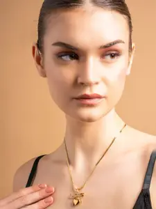 VOGUE PANASH Gold-Plated Heart Shaped Pendants with Chains