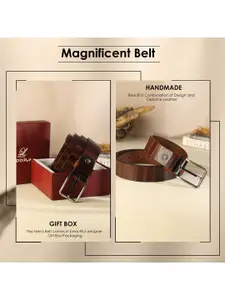 LOOPA Men Textured Leather Formal Belt