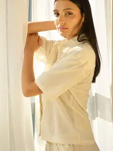 Sweet Dreams Women Shirt Collar Night suit