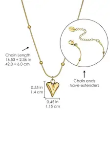 DIVASTRI Gold-Plated Heart Shaped Pendants with Chains
