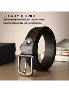 LOOPA Men Textured Leather Formal Belt