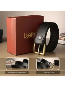 LOOPA Men Textured Leather Formal Belt