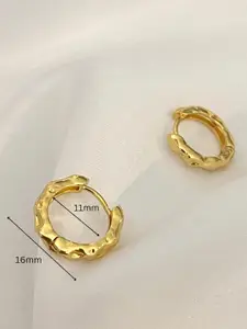 VAGHBHATT Gold-Plated Circular Shaped Hoop Earrings