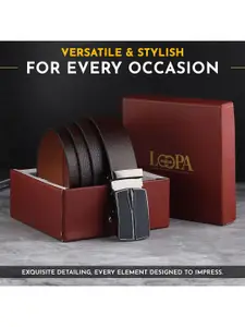 LOOPA Men Textured Leather Formal Belt