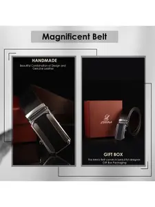 LOOPA Men Textured Leather Reversible Formal Belt