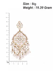 Anouk Rose Gold-Plated Artificial Stones Studded & Beaded Floral Shaped Drop Earrings