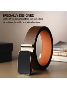 LOOPA Men Textured Leather Formal Belt