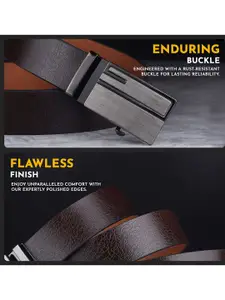 LOOPA Men Textured Leather Formal Belt