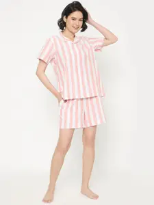 Clovia Women Striped Night suit