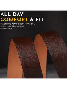 LOOPA Men Textured Leather Belt