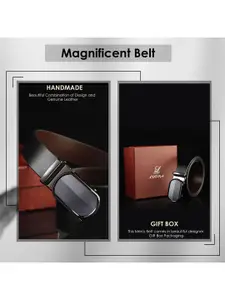 LOOPA Men Textured Leather Reversible Formal Belt