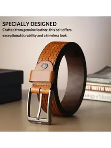 LOOPA Men Textured Leather Formal Belt