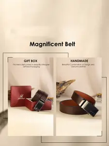 LOOPA Men Textured Leather Formal Belt