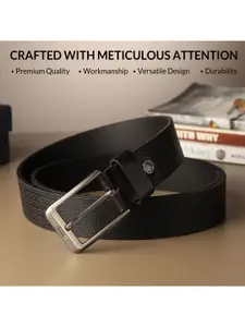 LOOPA Men Textured Leather Belt