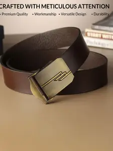 LOOPA Men Textured Leather Formal Belt