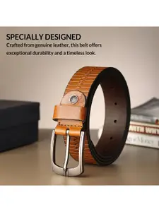 LOOPA Men Textured Leather Belt
