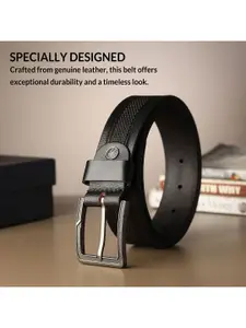 LOOPA Men Textured Leather Formal Belt