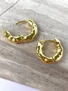 VAGHBHATT Gold-Plated Circular Shaped Hoop Earrings