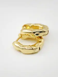 VAGHBHATT Gold-Plated Circular Shaped Hoop Earrings
